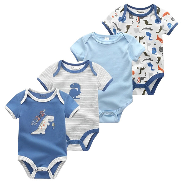 Short-sleeve cotton bodysuit newborn in multiple colors